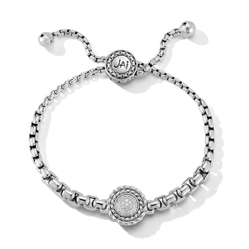 JAI Silver & Diamond Pave Lariat Bracelet